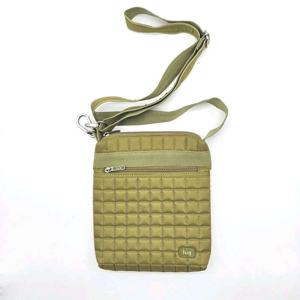 Lug Small Crossbody Purse Removable Strap Avocado Green Quilted Bag